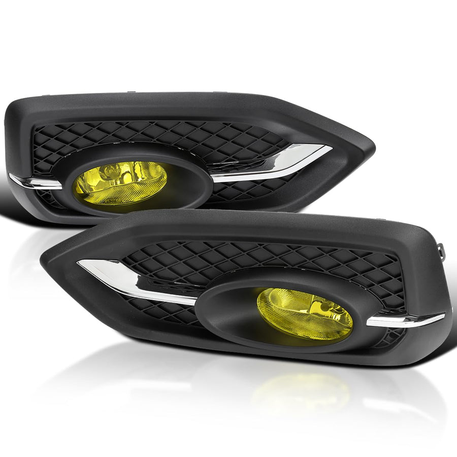 Fog Lights Spec-D Tuning Yellow Compatible with 2014-2015 Honda Civic 2 Door, L+R Pair Assembly