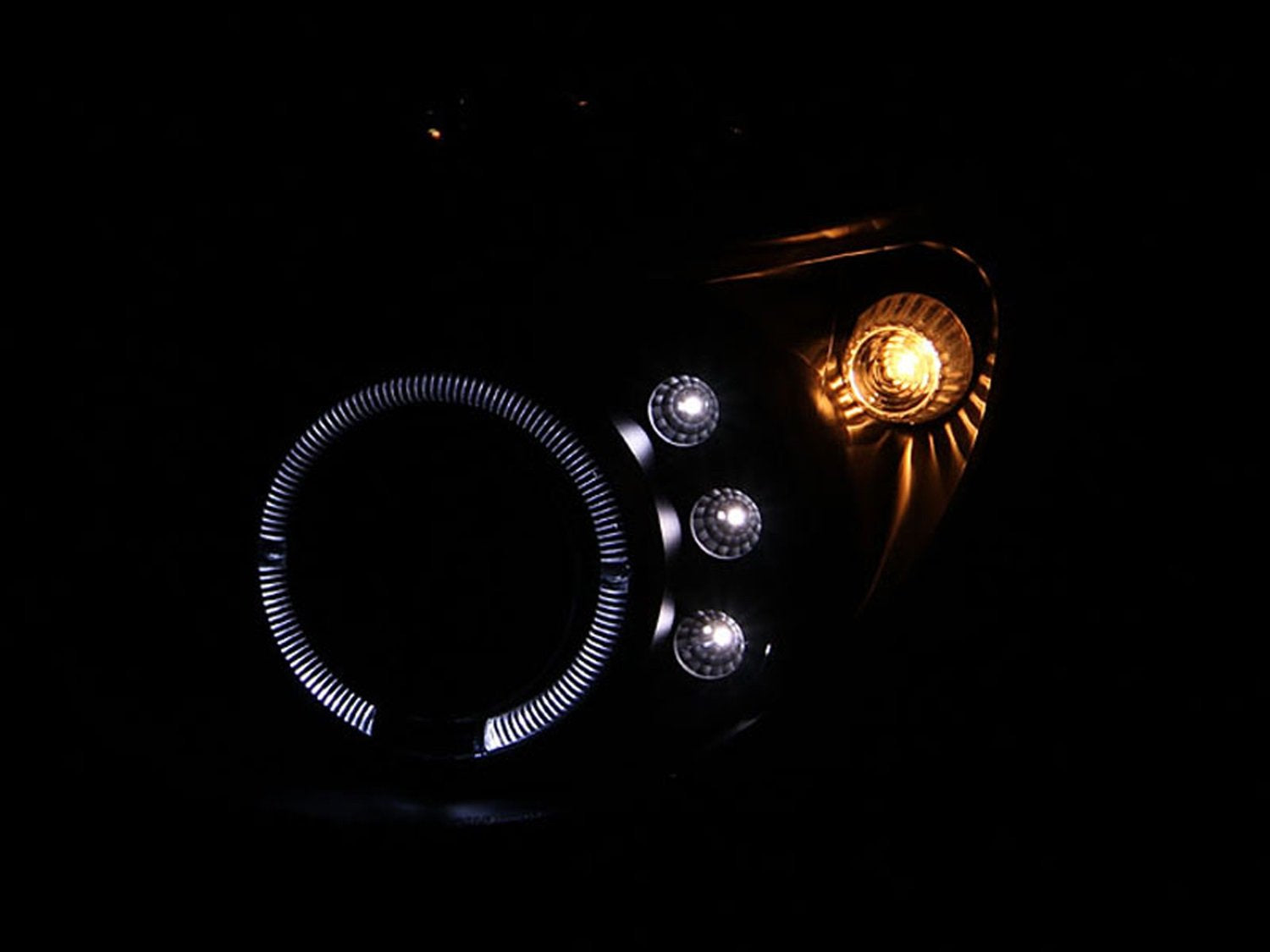 Halo Anzo USA 121436 Black Projector Headlight with Clear Lens for Subaru Impreza