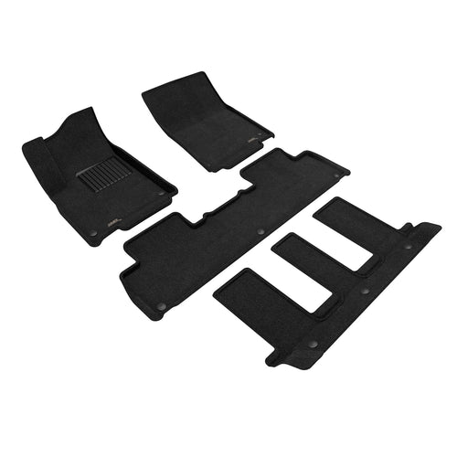 3D MAXpider Elegant Custom Fit Floor Mat (Black) Compatible with Rivian R1S 2022-2024 - Full Set