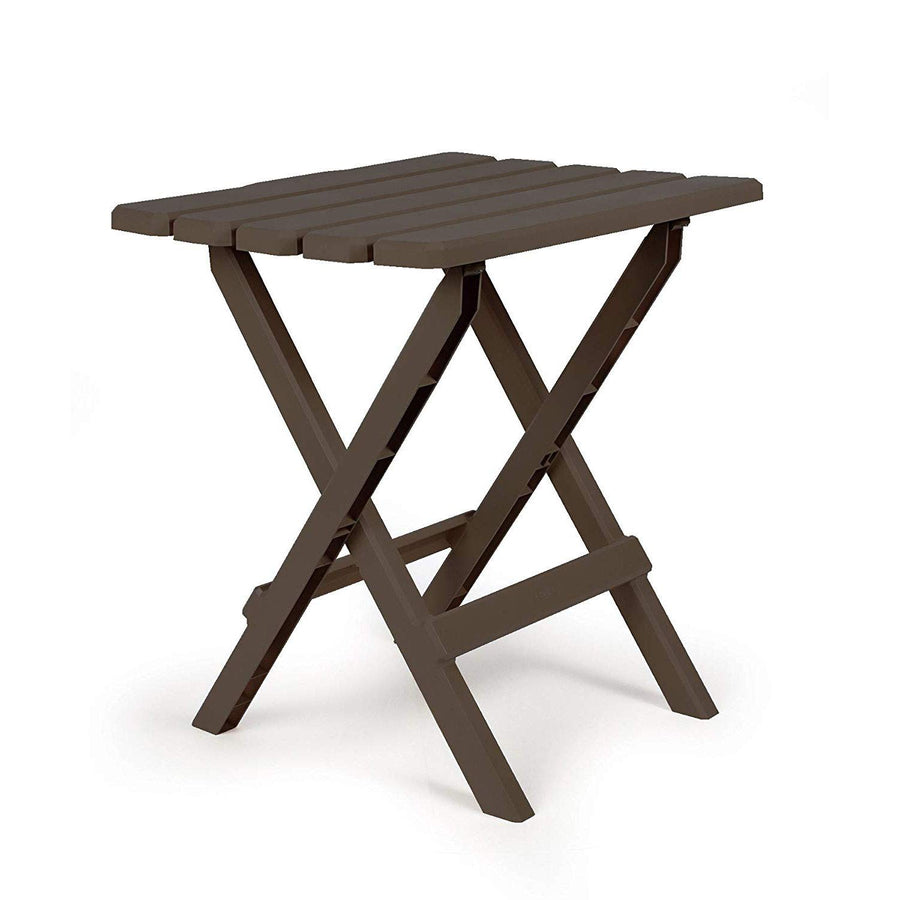 Camco 51886 Large Mocha Adirondack Portable Outdoor Folding Side Table, Perfect for The Beach, Camping, Picnics, Cookouts & More, Weatherproof & Rust Resistant