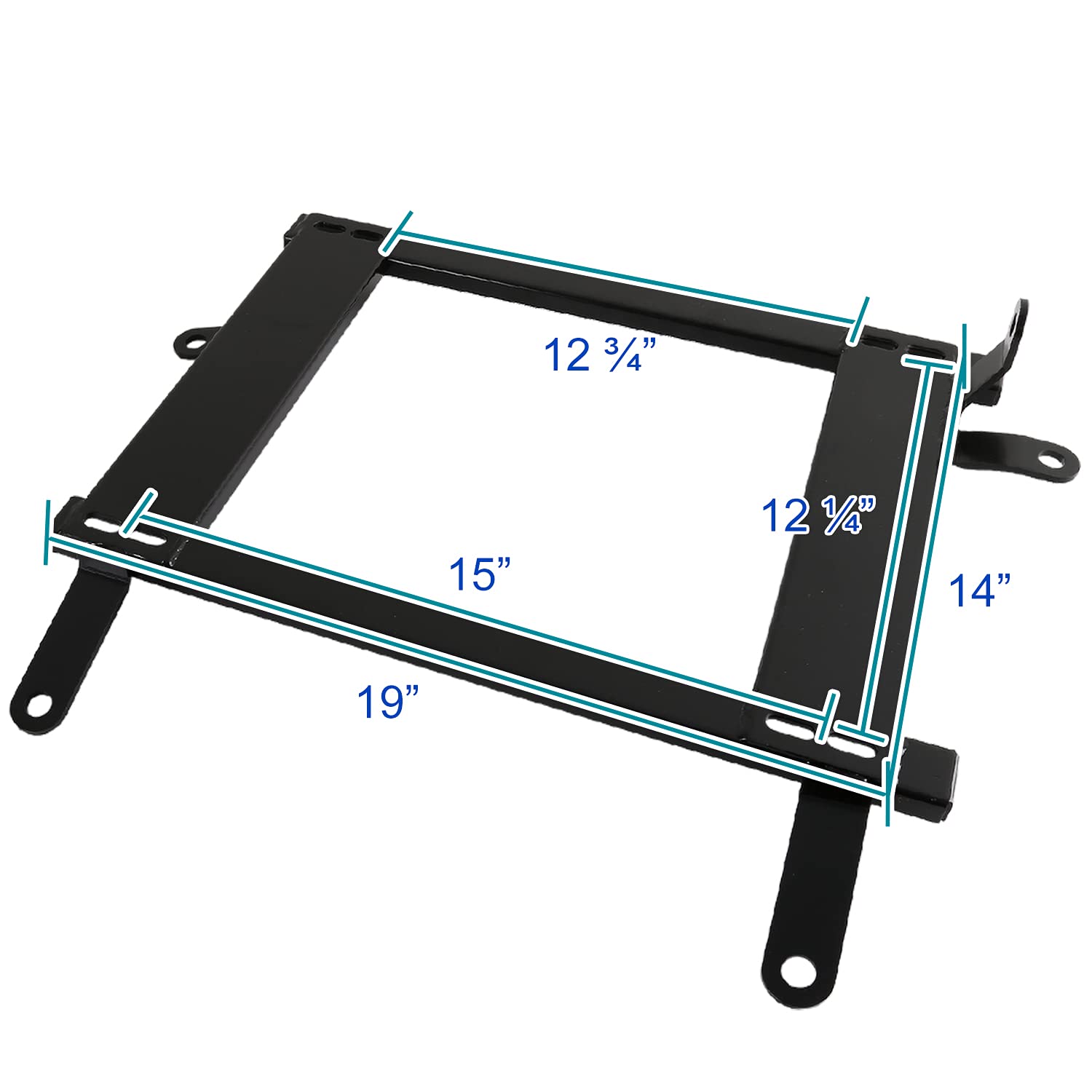 Steel Mounting Brackets Spec-D Tuning Racing Seat Rail Track Pair Compatible with 2002-2006 Mitsubishi Lancer EVO 7/8 CT9A