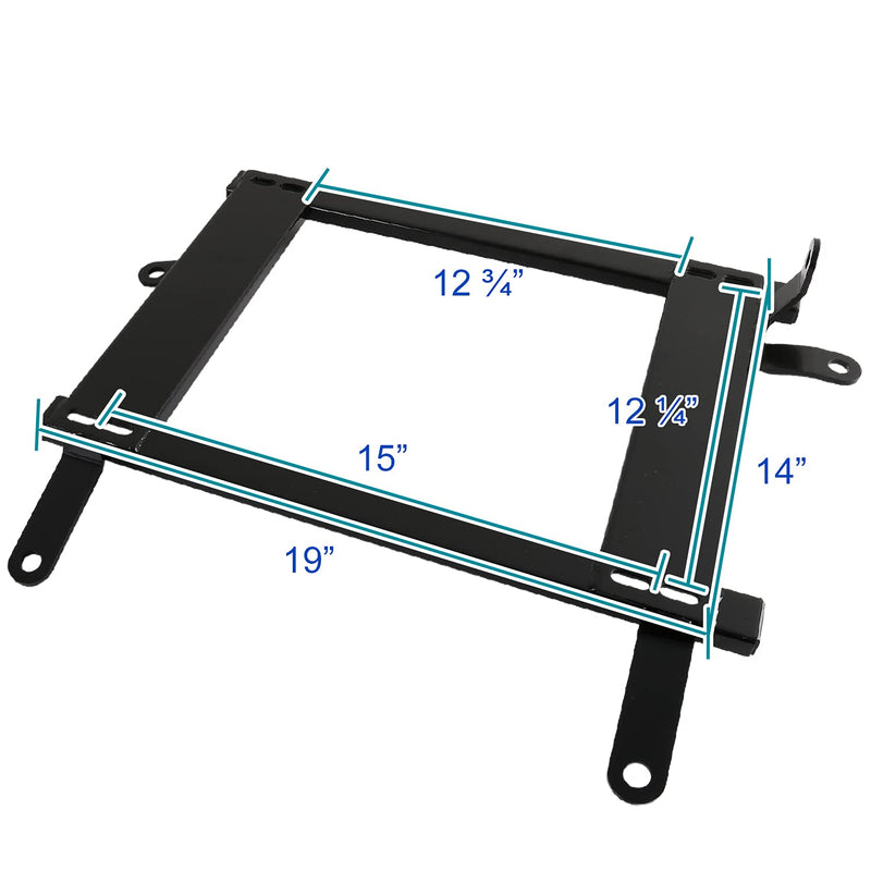 Steel Mounting Brackets Spec-D Tuning Racing Seat Rail Track Pair Compatible with 2002-2006 Mitsubishi Lancer EVO 7/8 CT9A