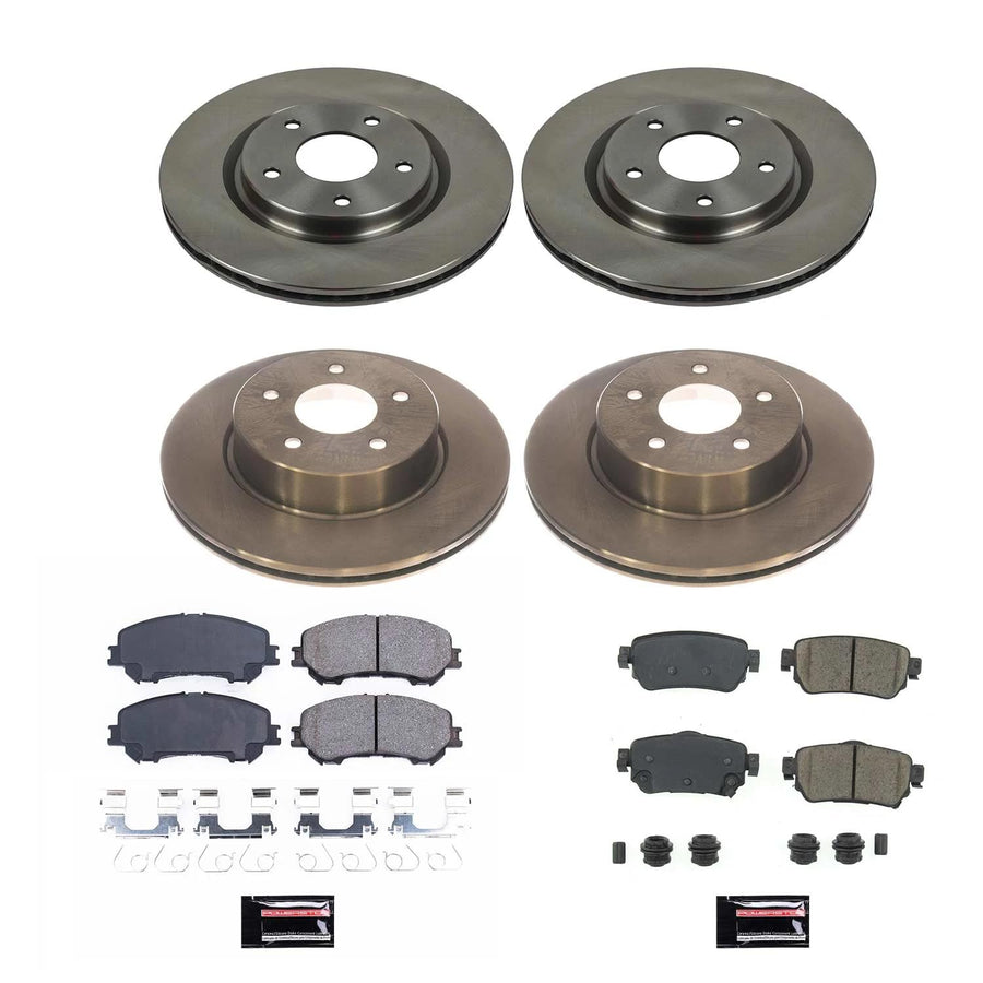 Power Stop Autospecialty KOE8289 Front and Rear Replacement Brake Kit-OE Brake Rotors & Ceramic Brake Pads