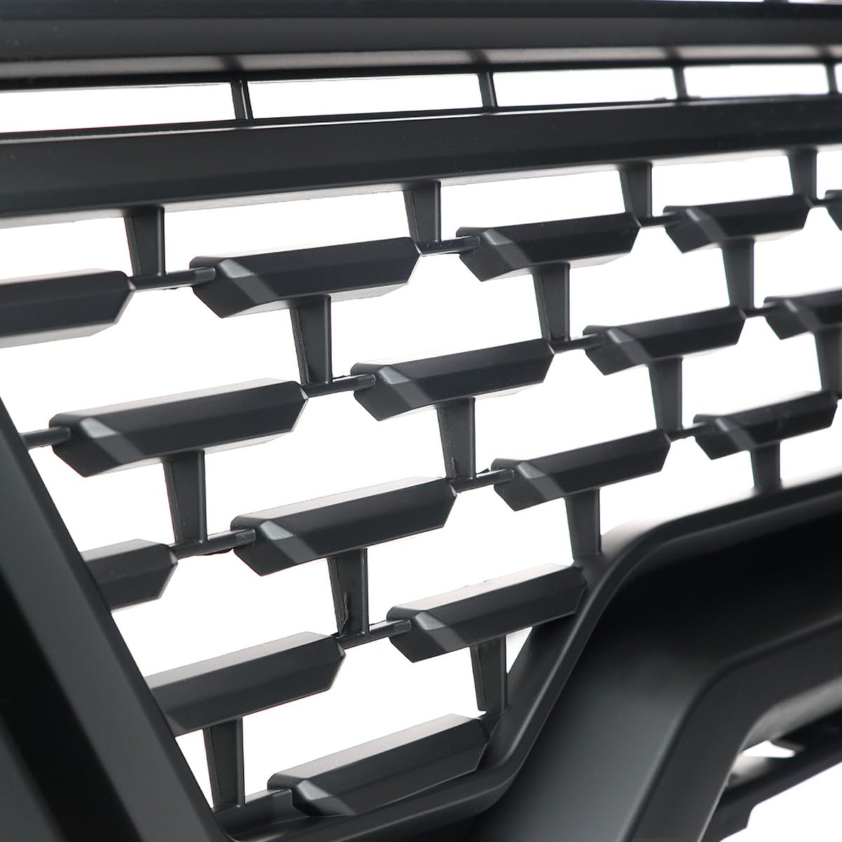 Denali Style Spec-D Tuning Matte Black Front Bumper Hood Upper Grill Grille Compatible with 2019-2021 GMC Sierra 1500