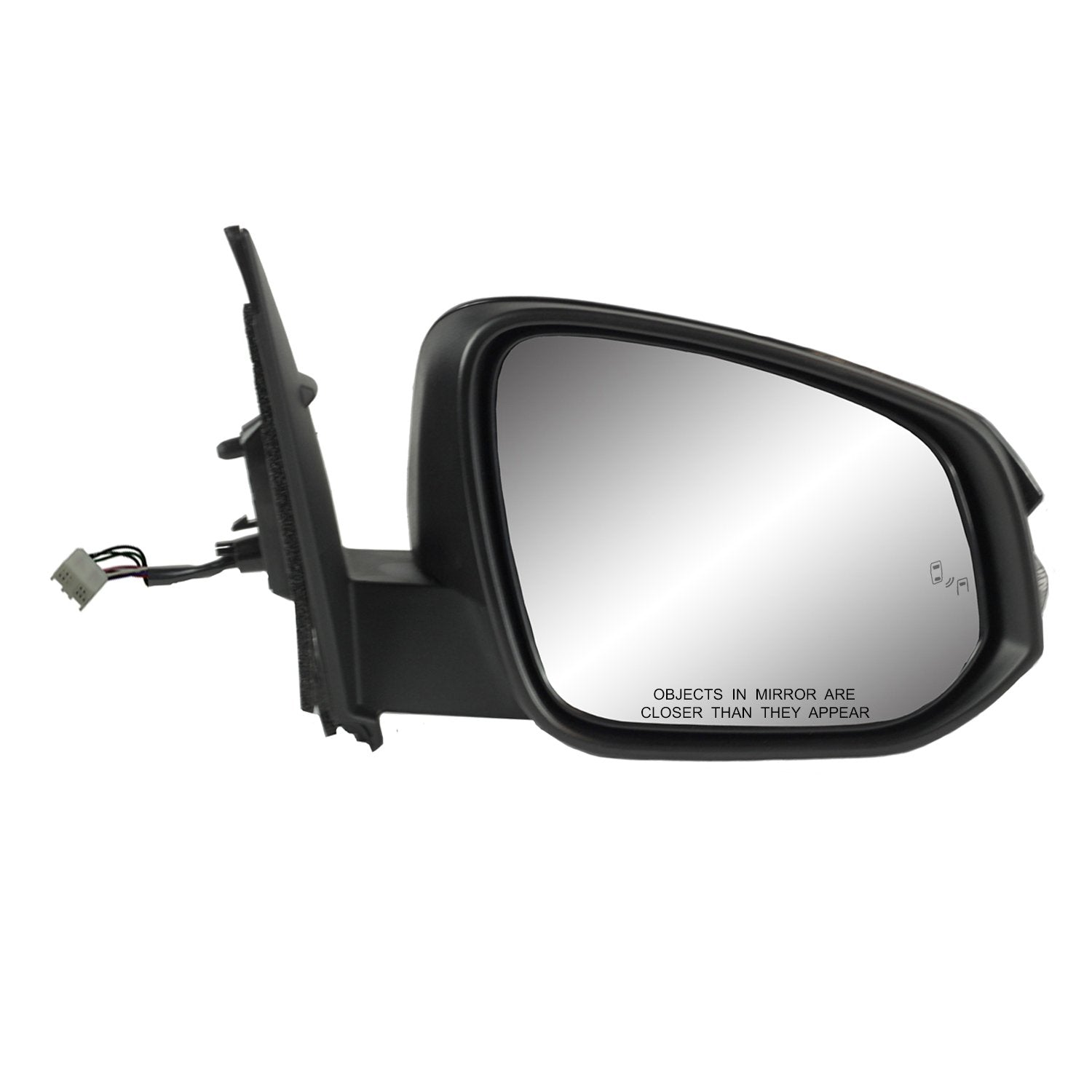 Passenger Side Fit Mirror for Toyota RAV4, US Built, Text blk w/PTM, w/Turn Signal, Blind spot Detection System, Foldaway, w/o Side View Camera, not for Hybrid Models, Heated Power (70201T)