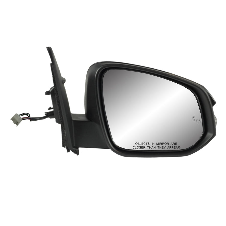 Passenger Side Fit Mirror for Toyota RAV4, US Built, Text blk w/PTM, w/Turn Signal, Blind spot Detection System, Foldaway, w/o Side View Camera, not for Hybrid Models, Heated Power (70201T)