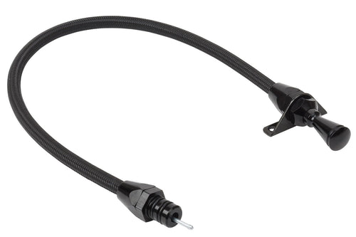 Lokar Firewall Mount XTD-34L60FM Transmission Dipstick with Black Stainless Steel Housing and Black Fittings for GM 4L60 Transmission