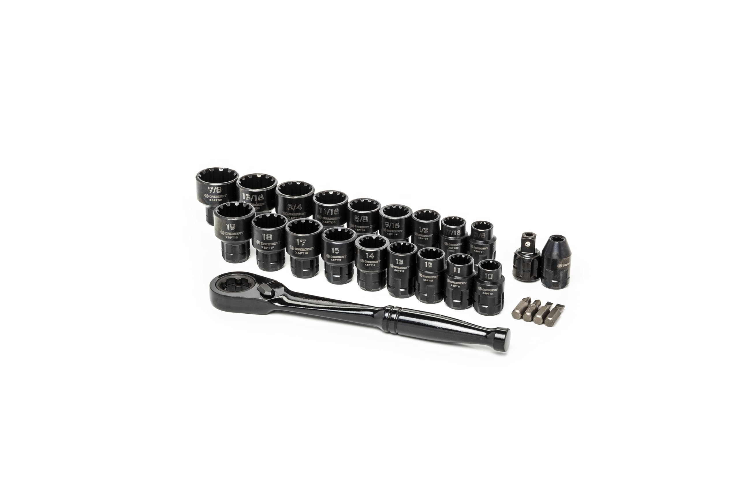 Crescent 25 Piece Pass-Thru 3/8" Drive X6 Standard Spline Mechanics Tool Set - CX6PT25