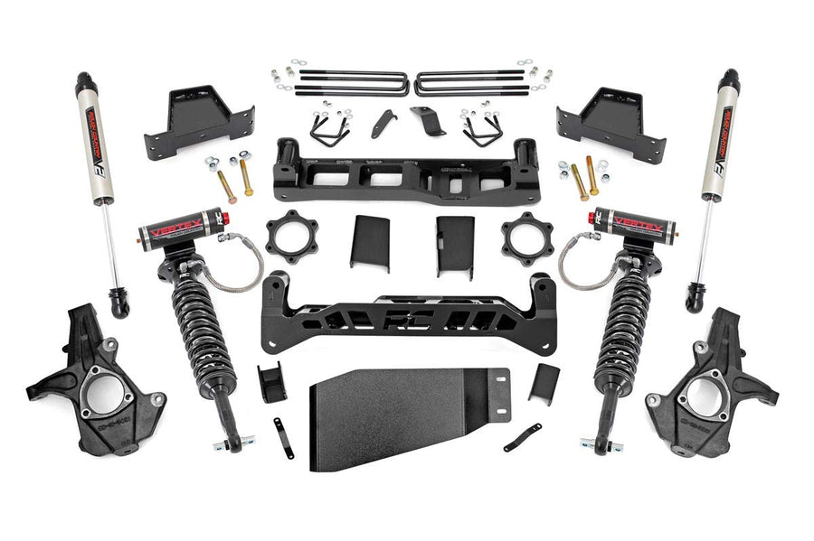 7.5" Rough Country Suspension Lift Kit with Vertex Coilovers/V2 Shocks for Chevy Silverado & GMC Sierra 1500 (2007-2013) 4WD