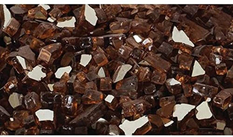 Amber Tempered Pleasant Hearth OFR701PA Glass Rocks for Fireplaces & Gas Fire Pits - 10 lbs.