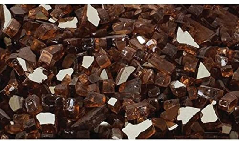 Amber Tempered Pleasant Hearth OFR701PA Glass Rocks for Fireplaces & Gas Fire Pits - 10 lbs.