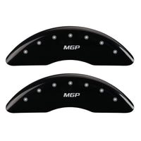 Caliper Covers MGP 38023SMGPBK Black Powder Coat Finish Front and Rear Caliper Cover, Set of 4 (MGP Silver Characters, Engraved)