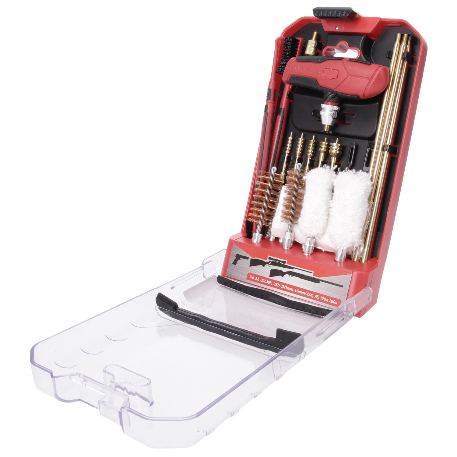 Birchwood Casey Gun Cleaning Kit Universal | Durable Versatile Gun Maintenance Cleaning Tools Set of 22 | Brushes, Mops, Jags, Patches, Rod, T-Handle, Magnetic Strip & Case Included