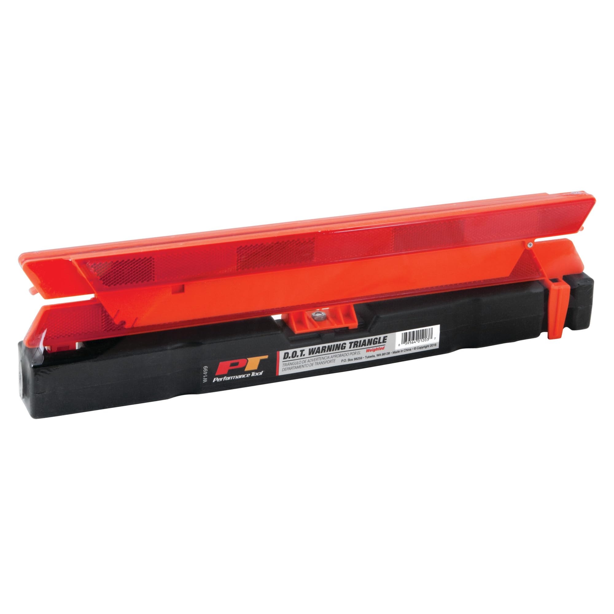 DOT Approved Performance Tool W1499 Warning Triangle for Roadside Emergencies - Lightweight and Stable at 29 Pounds - 17.5-Inch x 17.2-Inch