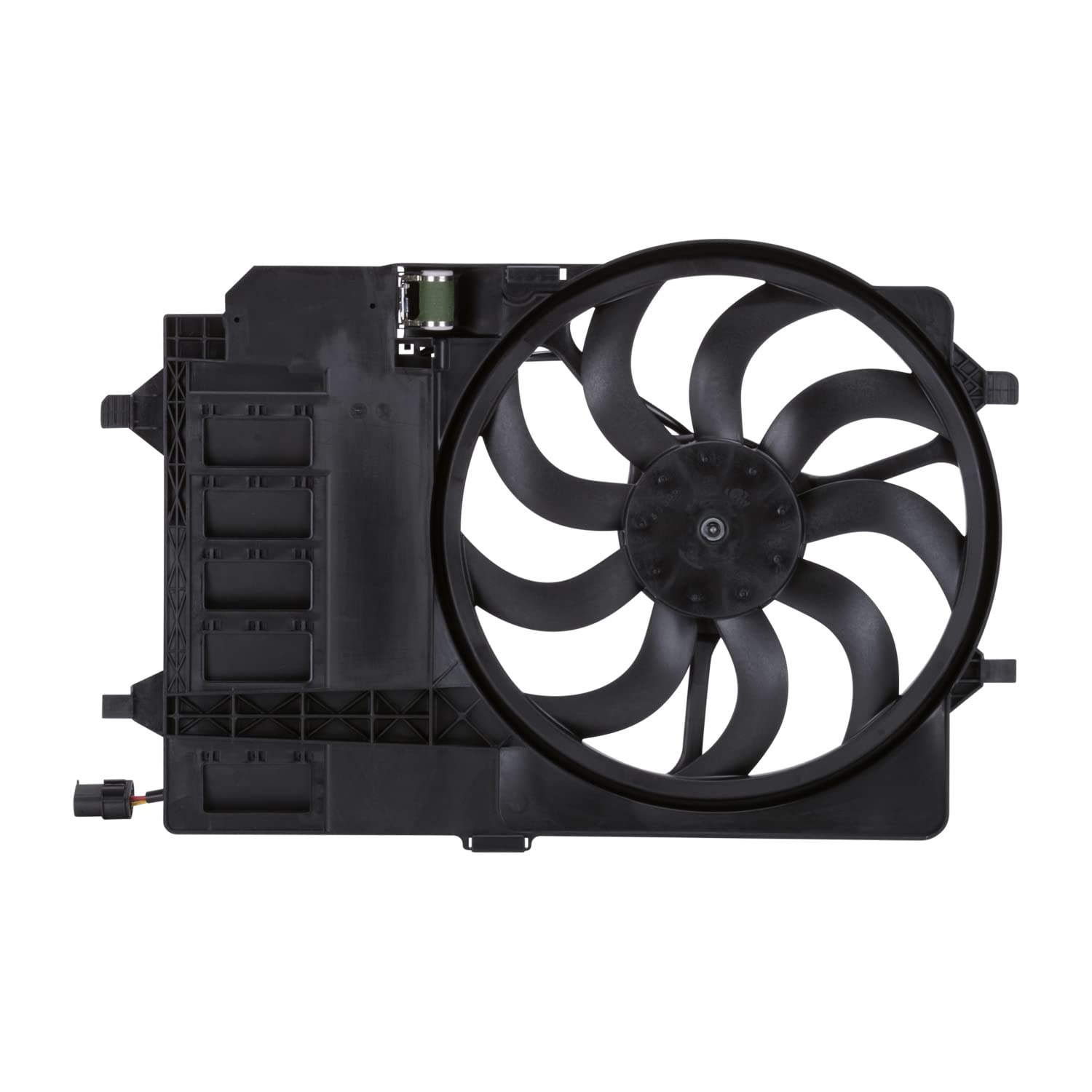 Mini Cooper TYC 621080 Replacement Radiator/Condenser Cooling Fan Assembly, Black