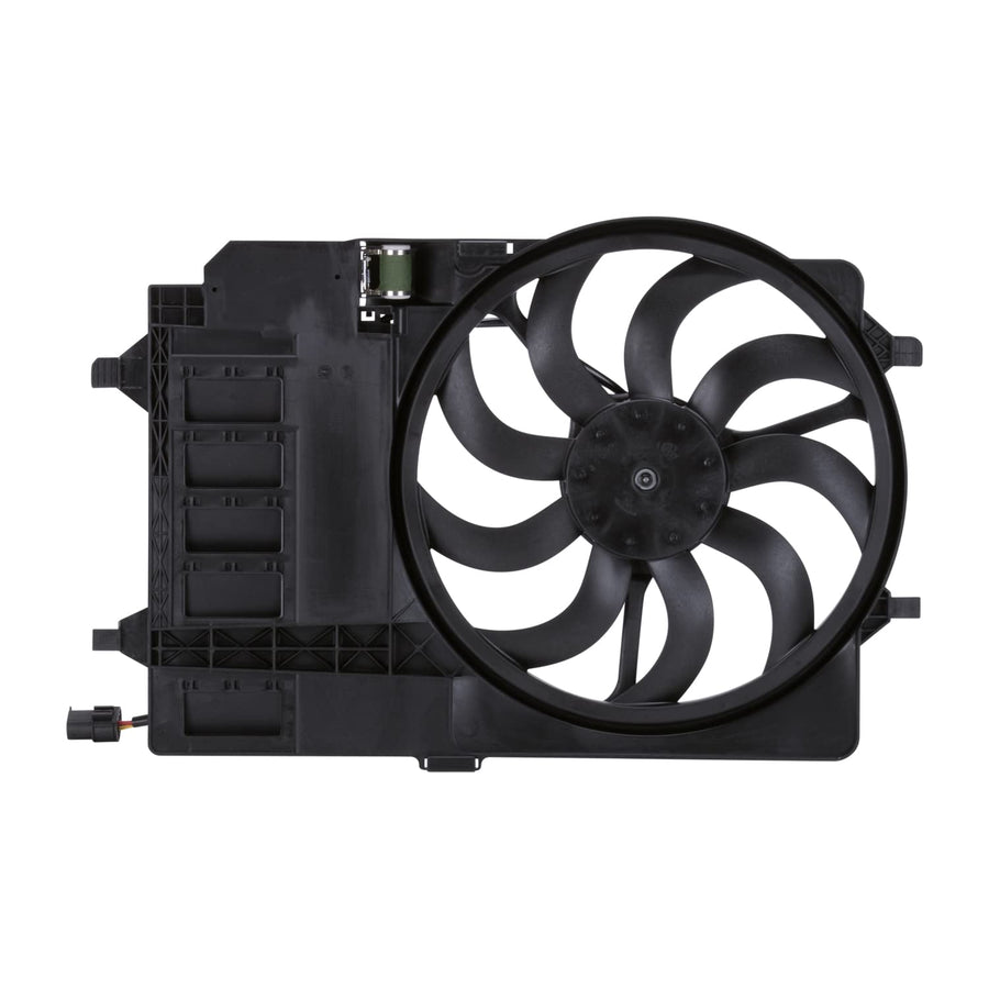 Mini Cooper TYC 621080 Replacement Radiator/Condenser Cooling Fan Assembly, Black