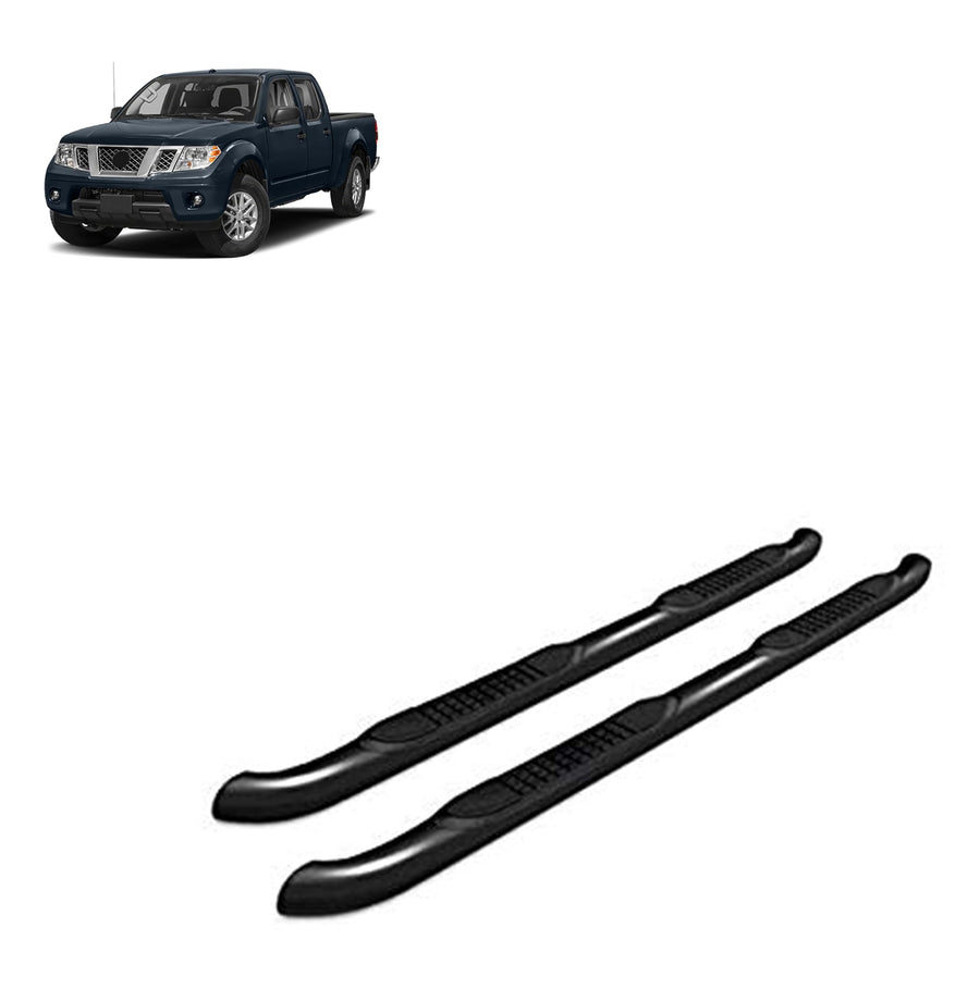 3in Black Horse Side Steps Compatible with 2005-2012 Suzuki Equator|2005-2022 Nissan Frontier-9NIFRCA