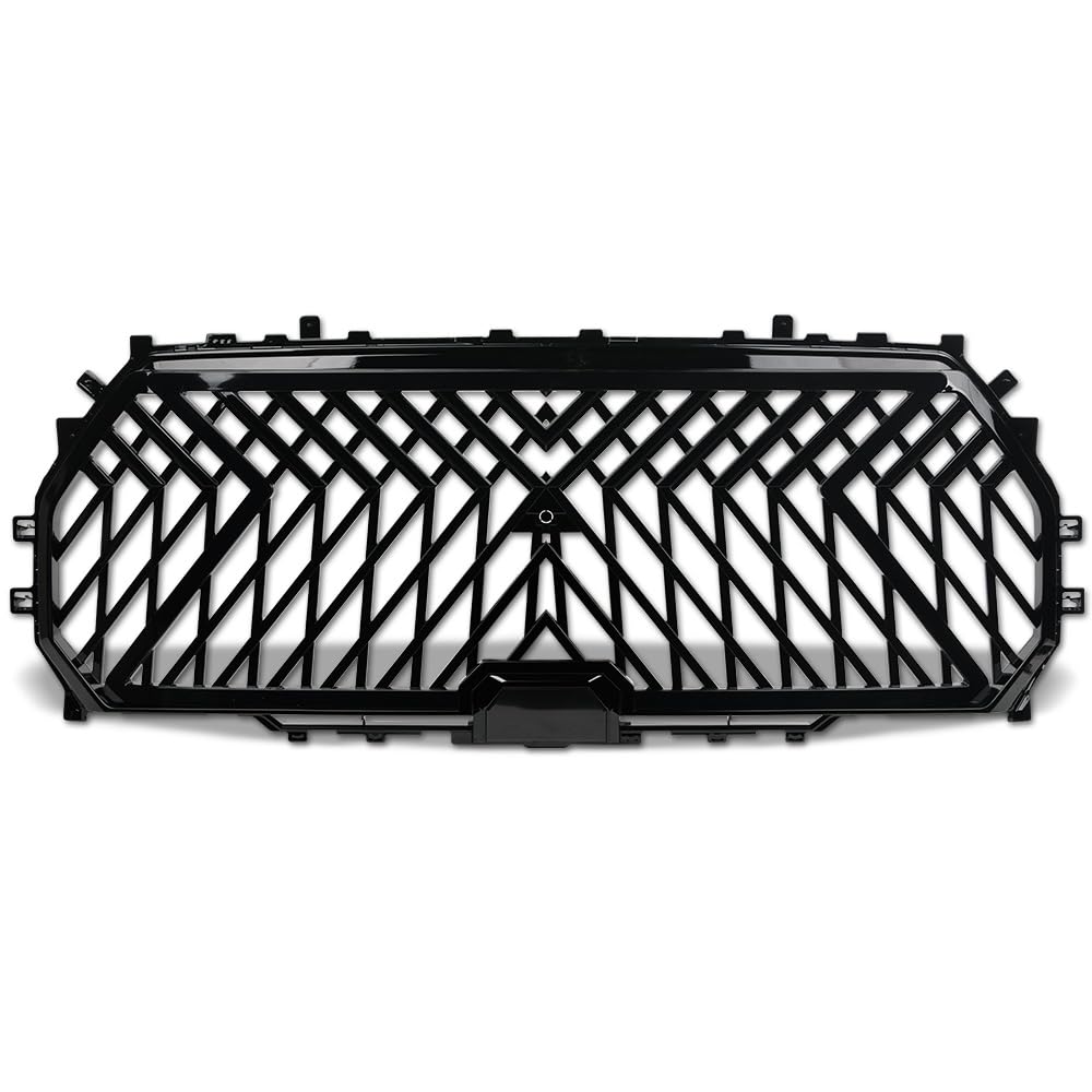 LEX Style Armordillo Mesh Front Grille|Compatible With 2022-2024 Toyota Tundra|8735015|ABS Plastic|Gloss Black|Front Hood Bumper Grille