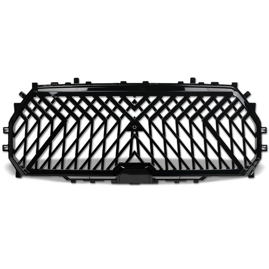 LEX Style Armordillo Mesh Front Grille|Compatible With 2022-2024 Toyota Tundra|8735015|ABS Plastic|Gloss Black|Front Hood Bumper Grille