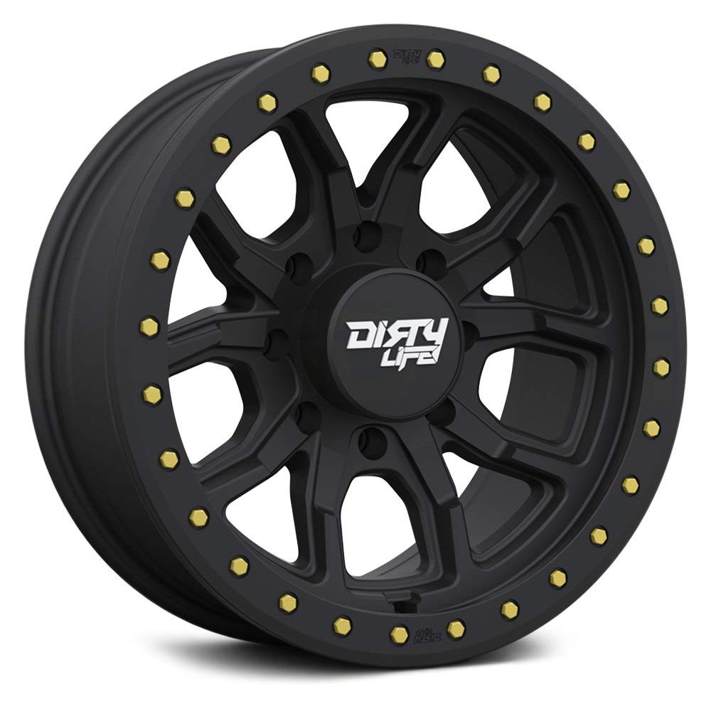 17x9 DT-1, Bolt Pattern: 5x5/, Offset: -38, MATTE BLACK W/SIMULATED RING, set of 1