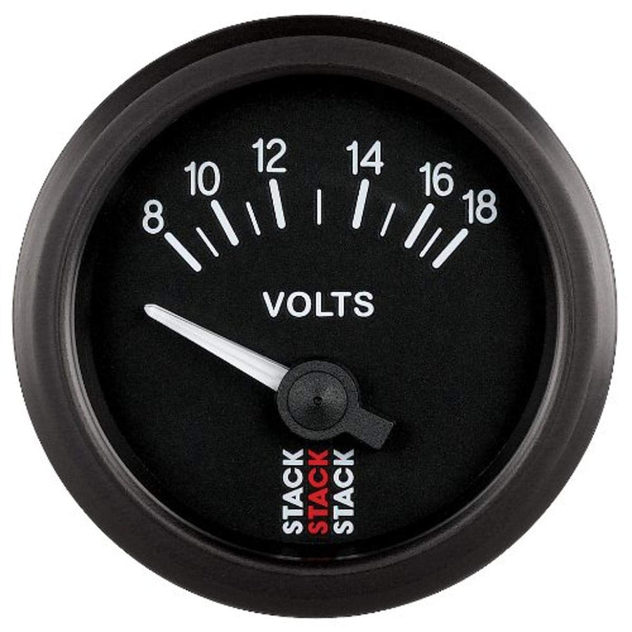52mm Stack ST3216 Black 8-18V Battery Voltage Electric Gauge