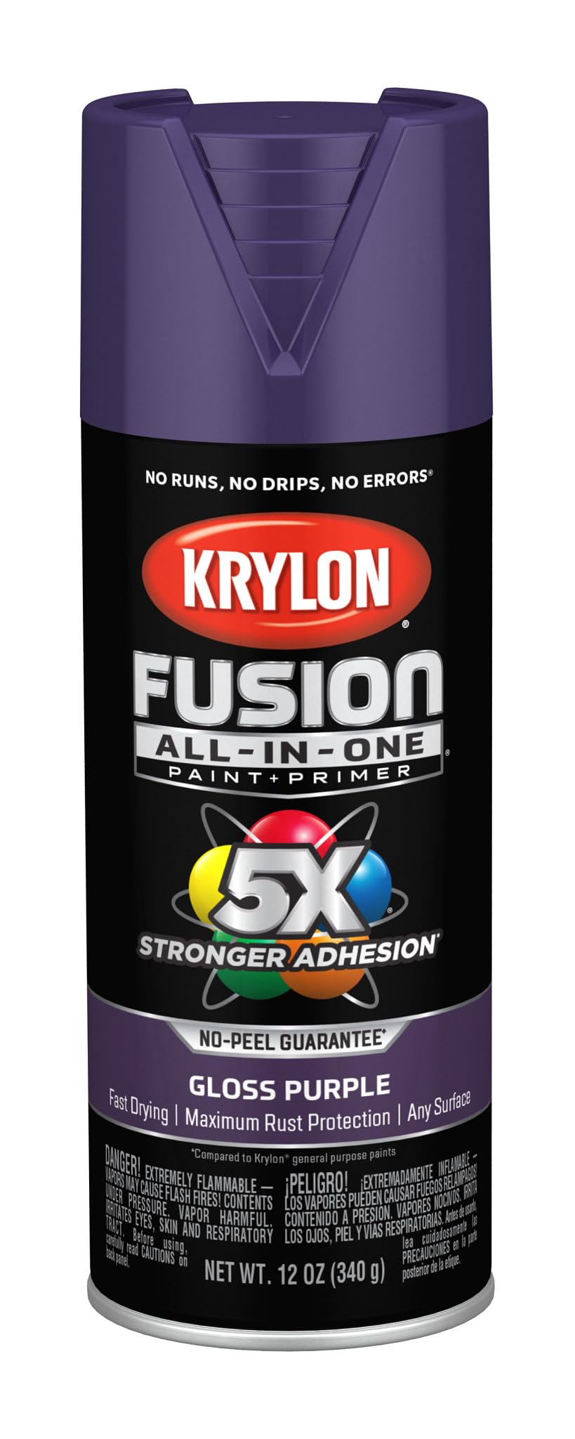 Fusion Krylon All-In-One Adhesive Spray Paint for Indoor/Outdoor Use, 12 oz, Purple