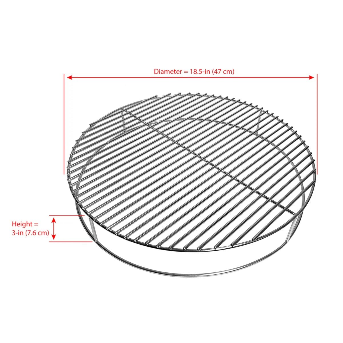 Elevated Grill Grate Bayou Classic – Stainless Steel Cooking Rack for Ceramic Grills – Raises Food Above Flame for Better Heat Control