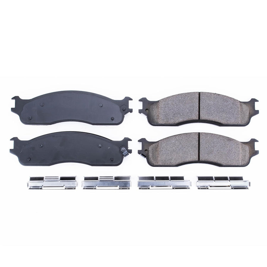 Power Stop Z17 17-965 Front Ceramic Brake Pads with Hardware For 2006 2007 2008 Dodge Ram 1500 [Mega Cab Models] | 2003 2004 2005 2006 2007 2008 Dodge Ram 2500 3500 Pickup
