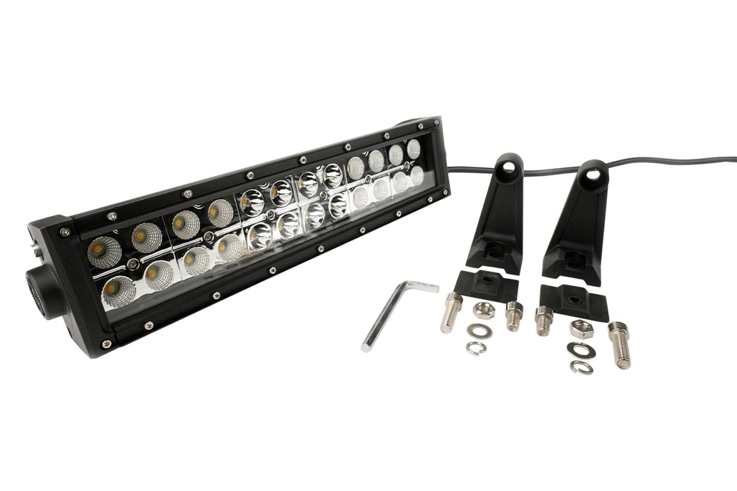 12" Amber/White Led Light Bar Southern Truck 77015, Dbl Row, Combo Flood/Beam 72W (Dt Harness 79900, 79904) 4,320 Lumens