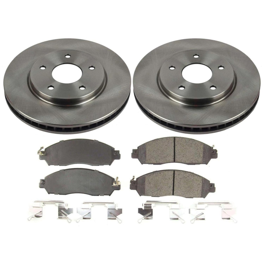 Power Stop KOE8275 Front Replacement Brake Kit-OE Brake Rotors & Ceramic Brake Pads For Nissan LEAF 2018-2024 [Model Specific]