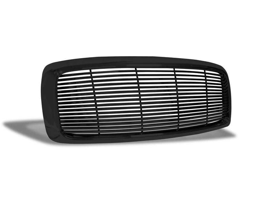 7147812 Armordillo USA Horizontal Front Hood Grille - Gloss Black Fits 2002-2005 Dodge Ram 1500