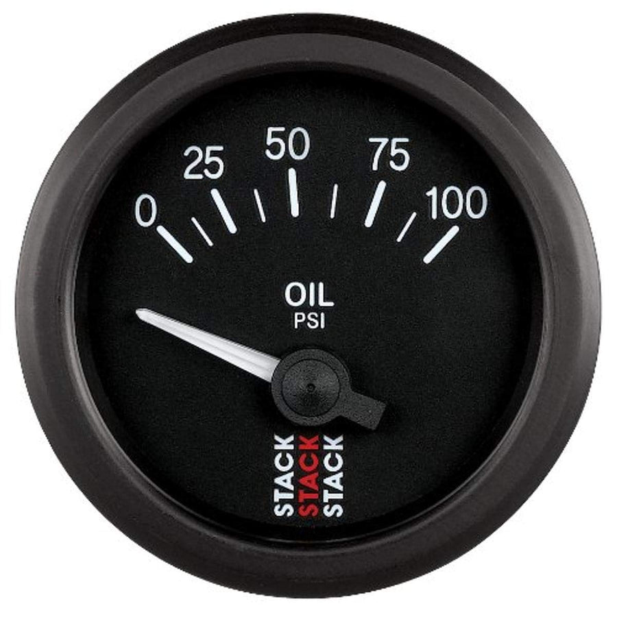 52mm STACK ST3202 Black 1/8" NPTF 0-100 PSI Electric Oil Pressure Gauge