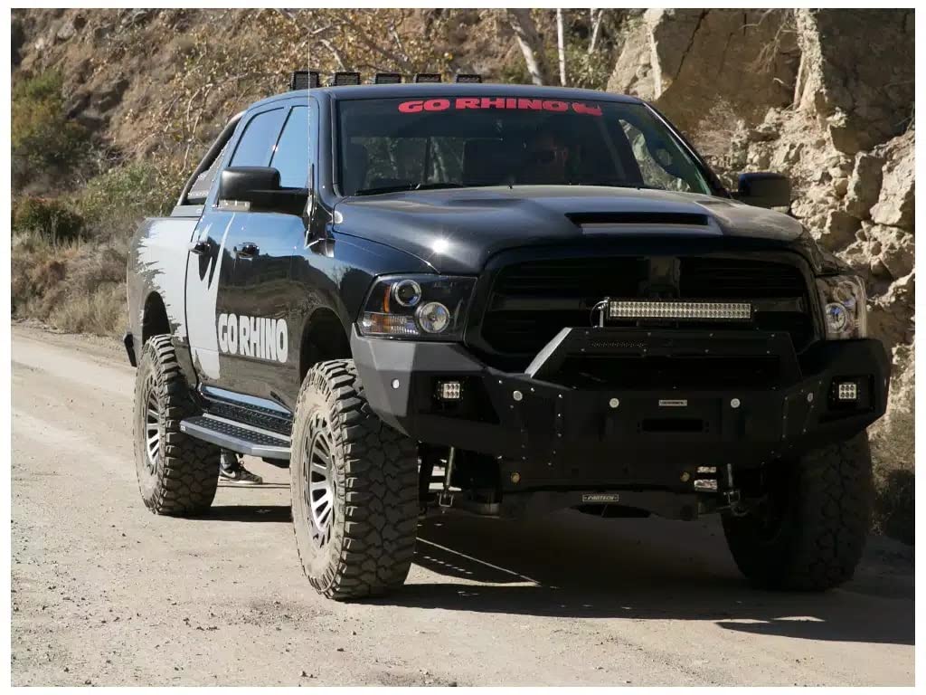 RB20 Running Boards & Brackets Go Rhino | Galvanized Steel, Textured Black | 69451687PC | Fits 2020-2024 Jeep Gladiator JT, 4-Door