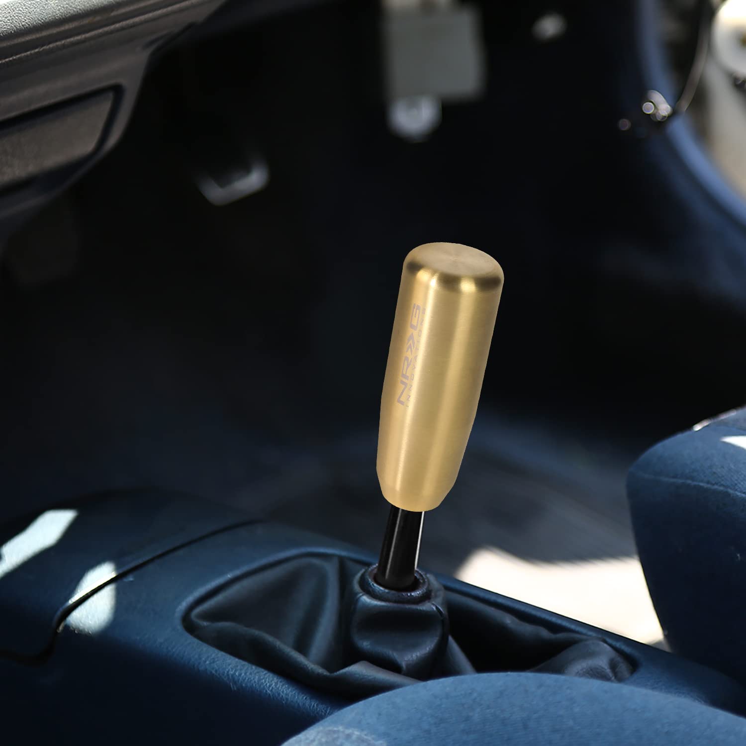 NRG Innovations Shift Knob NRG-SK-450CG Tapered Cylinder Style Lever Stick Shifter Handle Billet Metal Anodized for M10 X 1.25, M10 X 1.5, M12 X 1.25, M12 X 1.5 Thread Pattern Shifter, Chrome Gold