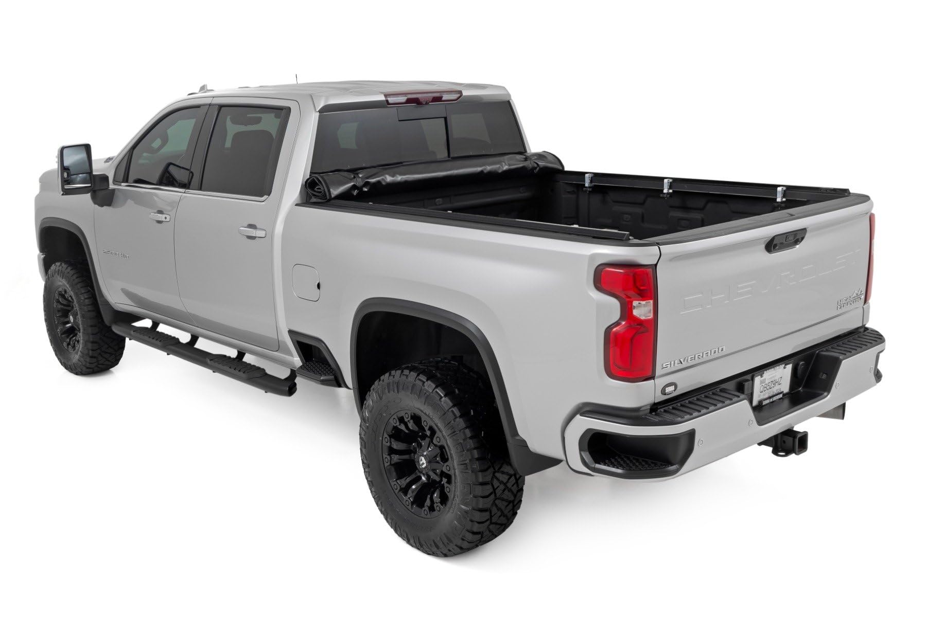Soft Roll Up Rough Country Truck Bed Tonneau Cover for Chevy Silverado & GMC Sierra 2500HD/3500HD (2020-2026) - Fit 6'9 Bed, Weatherproof Bed Cover