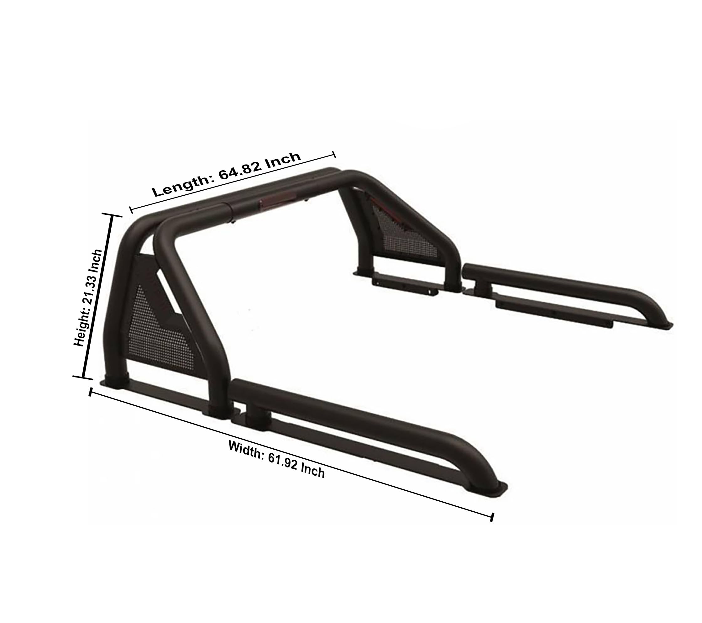 Gladiator Roll Bar Black Incl. Set of 5.3" Dia.Led Lights w/Red Trim Rings Modular Compatible with 2005-2021 Nissan Frontier-GLRB-05B-PLFR