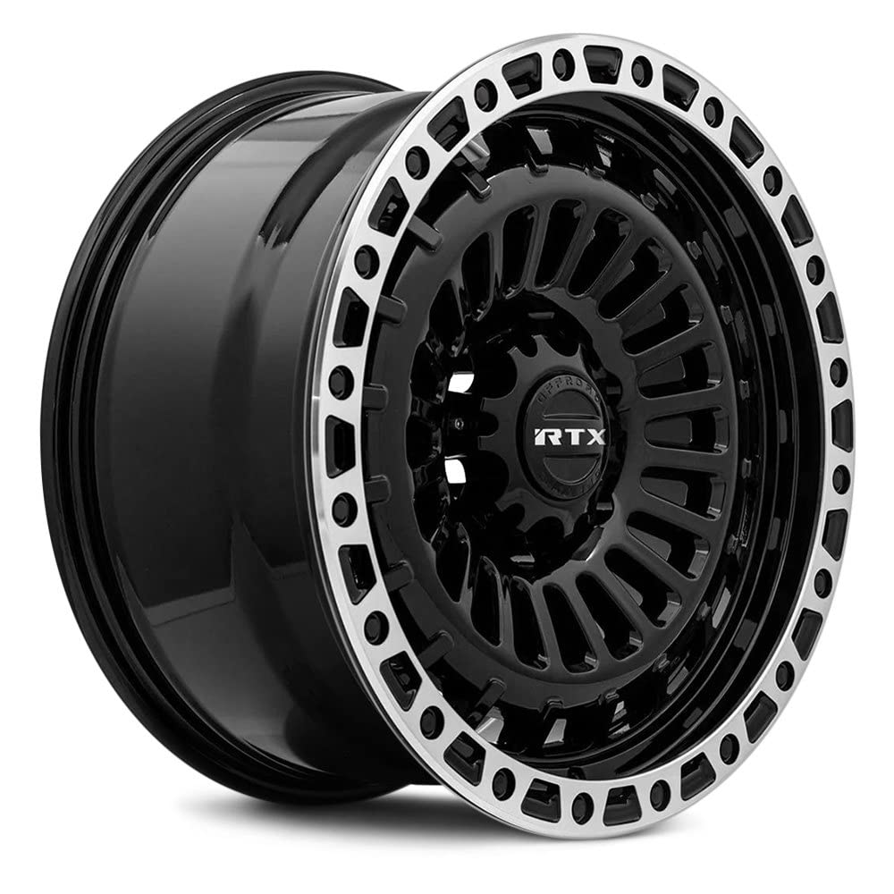 MOAB RTX Custom Wheel - 18x9, -15 Offset, 5x127 Bolt Pattern, 71.5mm Hub - Gloss Black with Machined Lip Rim