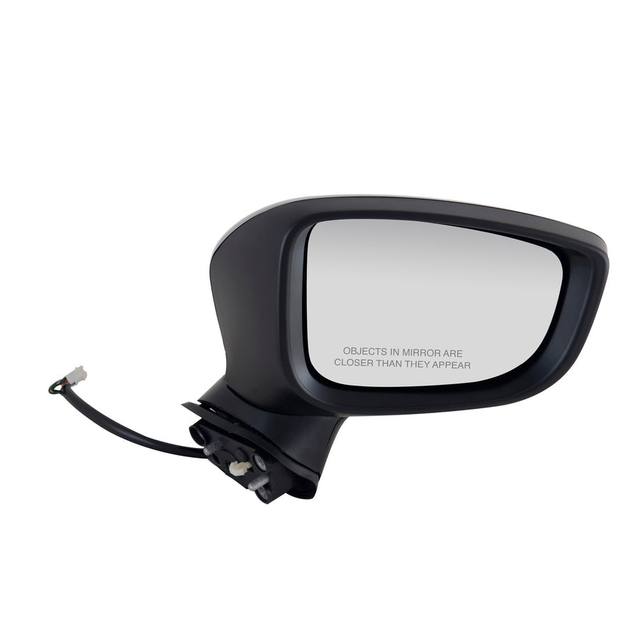 Fit System Mirror Passenger Side for Mazda 3, Japan Built, Textured Black w/PTM Cover, w/Turn Signal, Foldaway, w/o Blind spot Detection, Heated Power