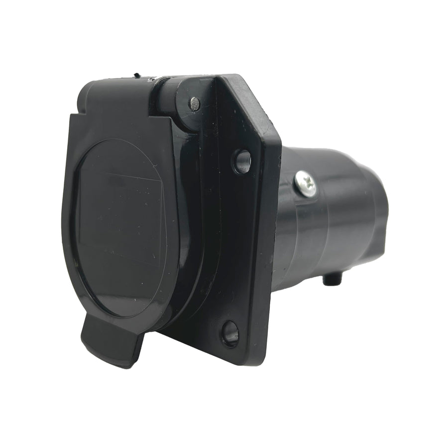 7-Way RV Blade Socket RV Designer TC503 – Vehicle-Side Electrical Connector for Trailer Towing – Durable ABS Housing with Spring-Loaded Dust Cover, Reliable Wiring Protection