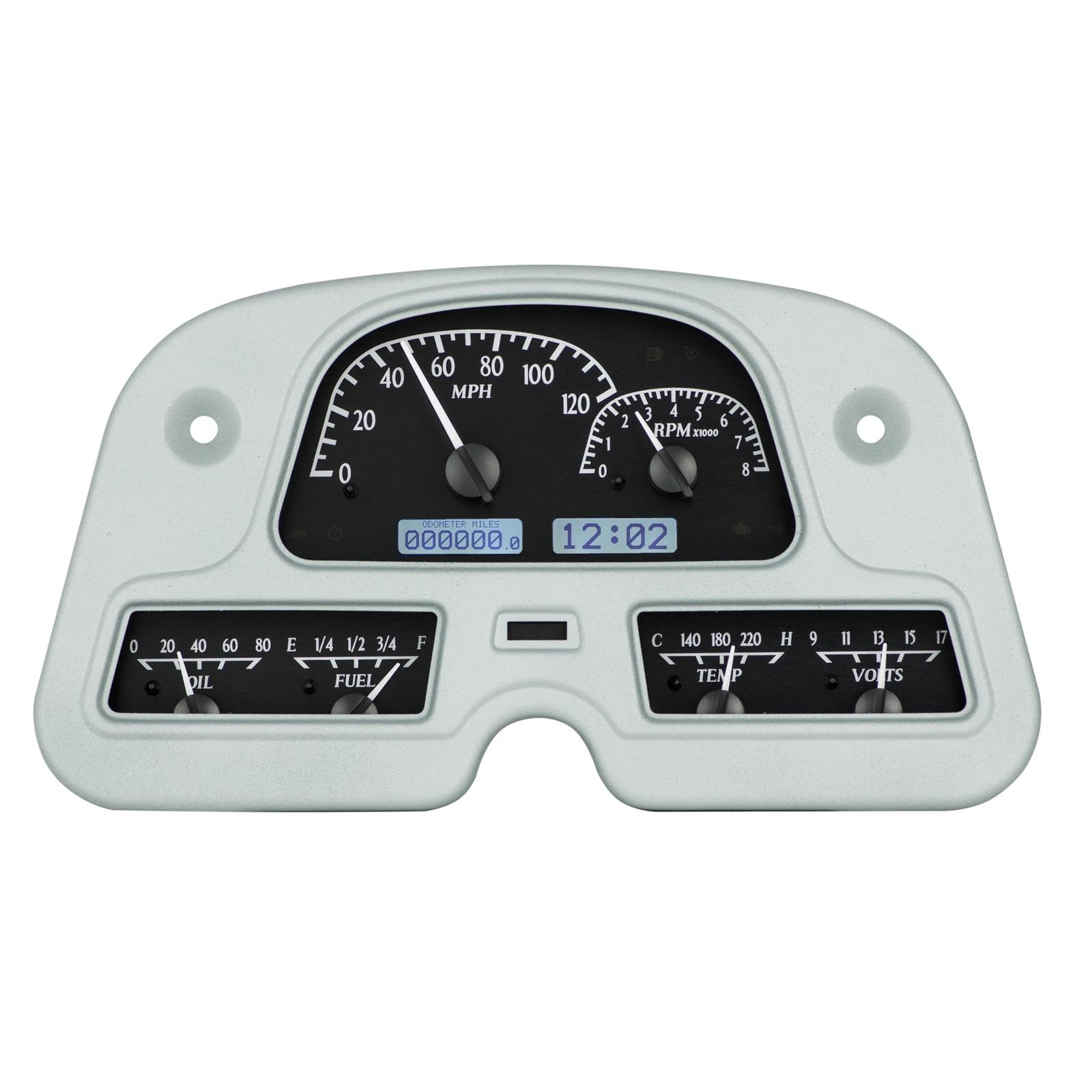 Dakota Digital VHX-62T-FJ-K-W Analog Dash Gauge System Compatible with 1962-84 Toyota FJ40 Land Cruiser Black Alloy White Backlighting