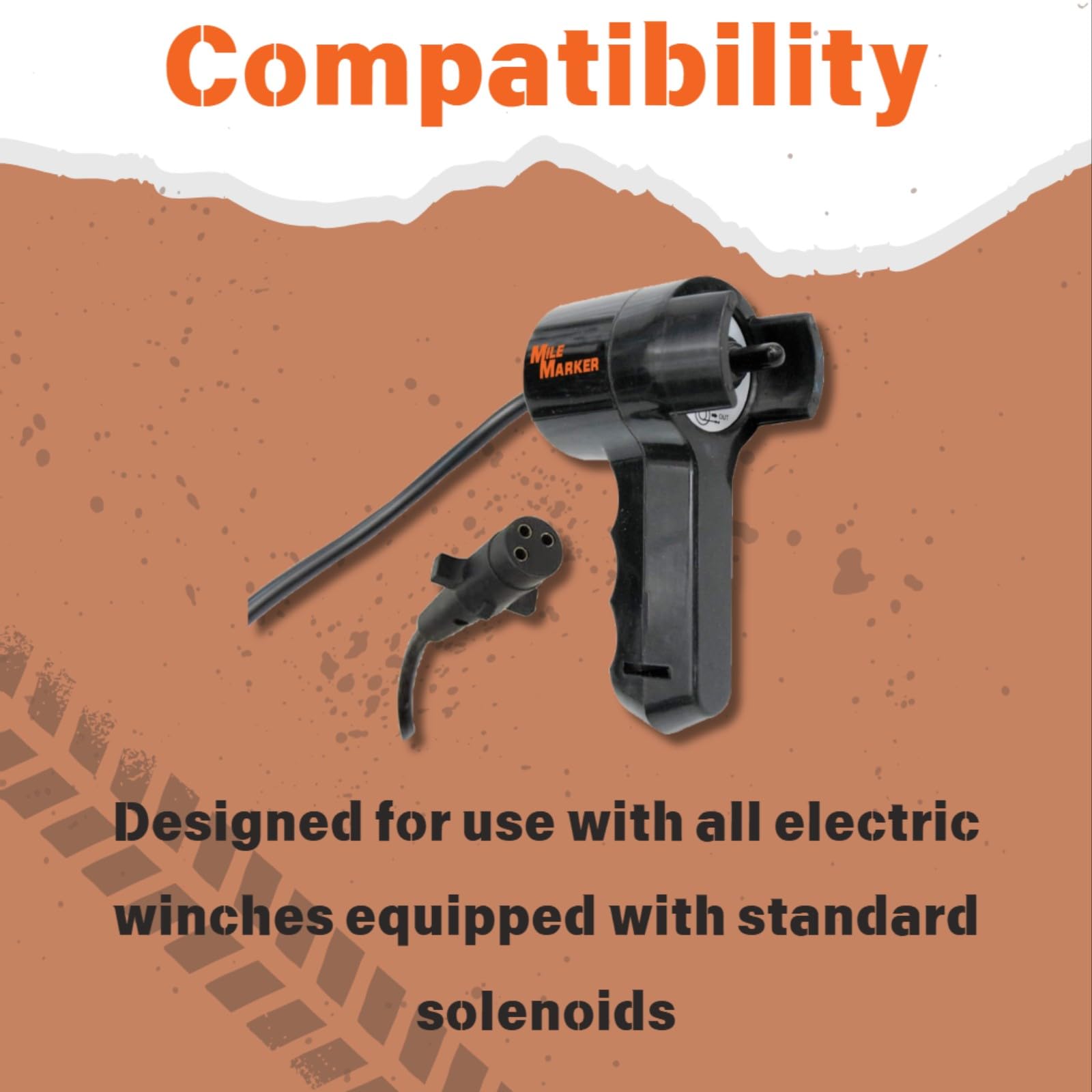Electric Remote Mile Marker 76-50140-05B - Designed for All Electric Winches with Standard Solenoids - User Friendly Interface - 3 Pin Male Connection with Female Connector - Easy Installation