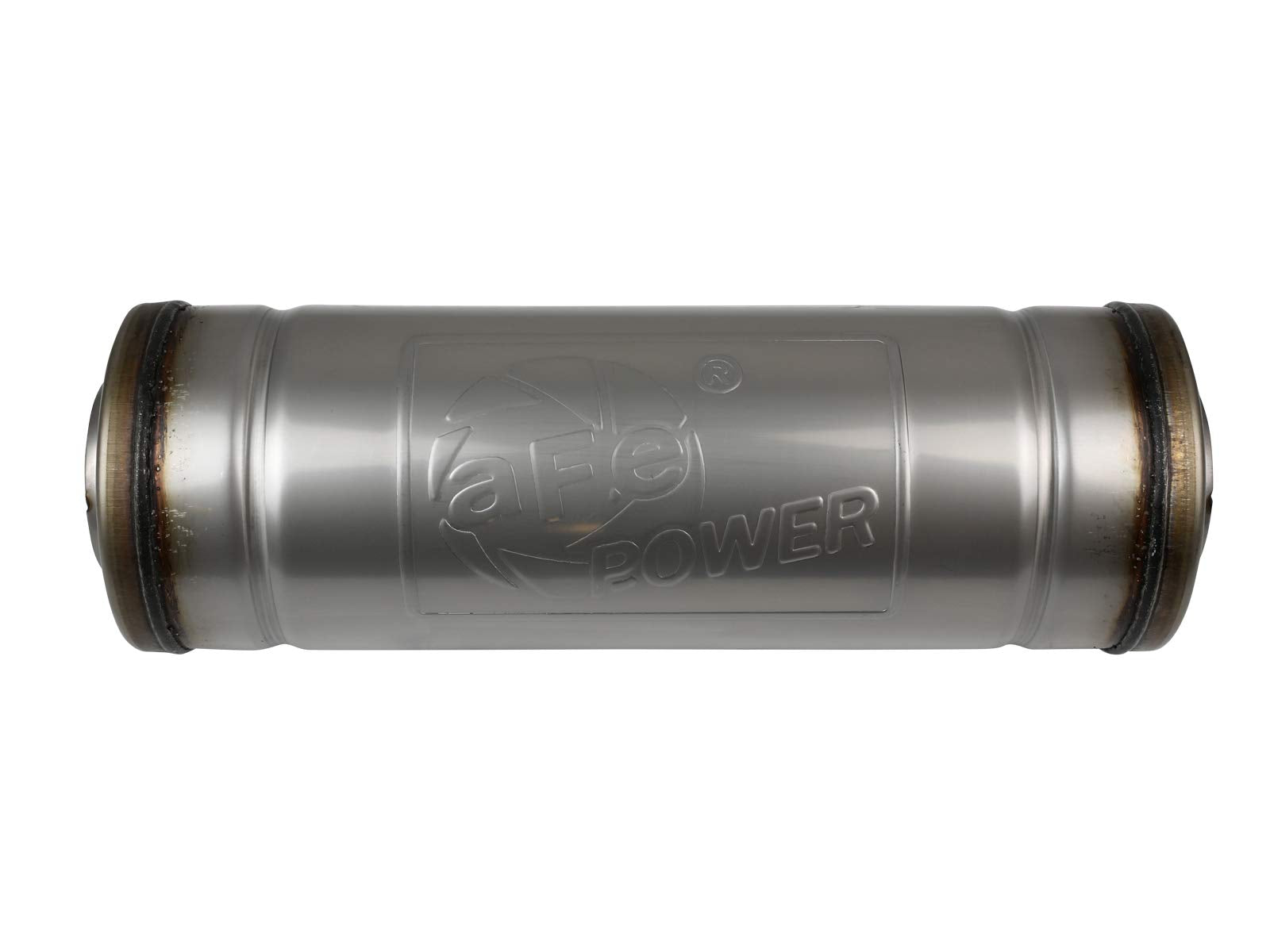 MACH Force-Xp aFe Power Muffler, 2-1/2" Inlet/Outlet, Center/Center, 9" x 14" Round Body