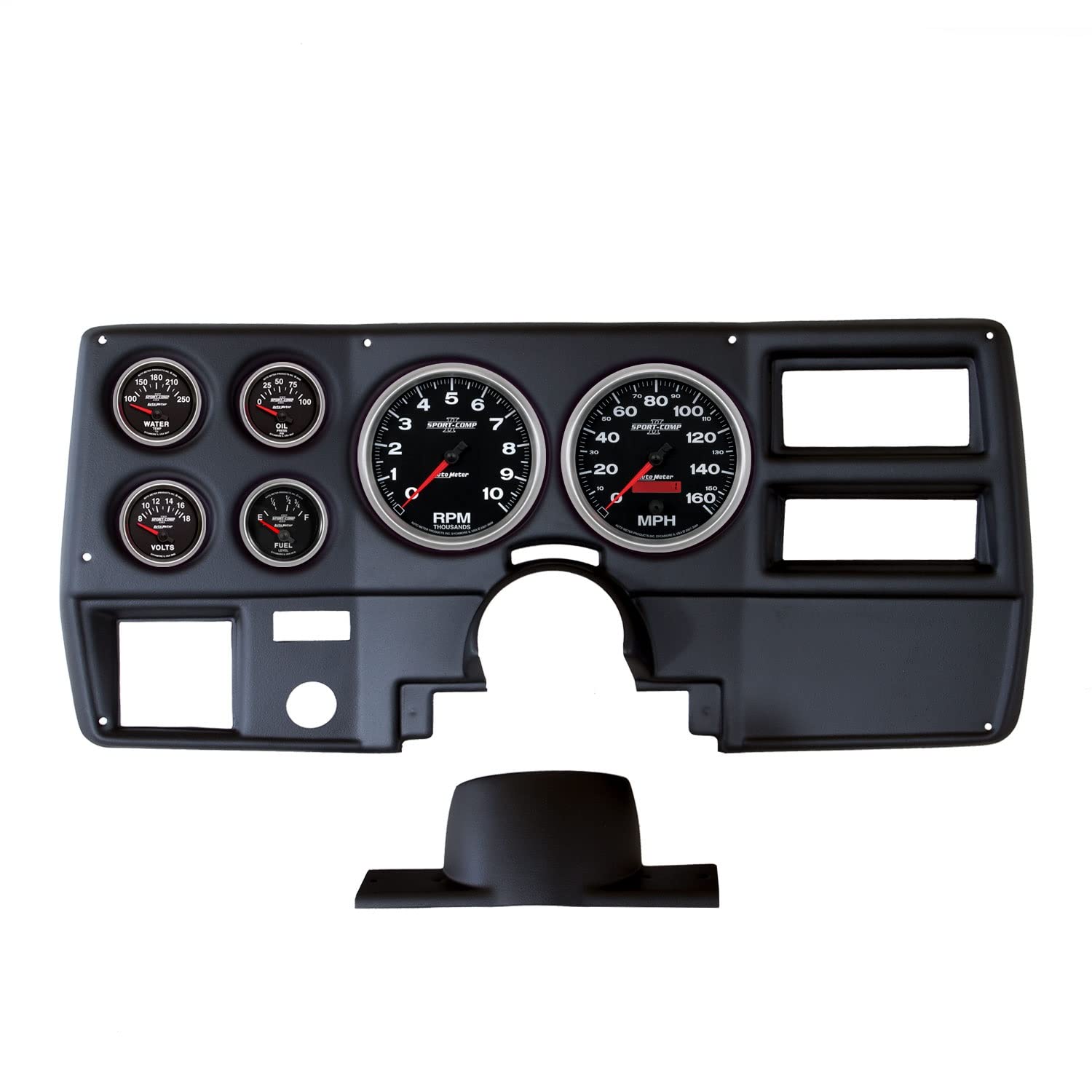 AUTO METER Direct Fit Dash Kit 2137-12, Chevy Truck/Suburban 73-83, Tach/Mph/Fuel/Oilp/Wtmp/Volt, Sport-Comp Ii