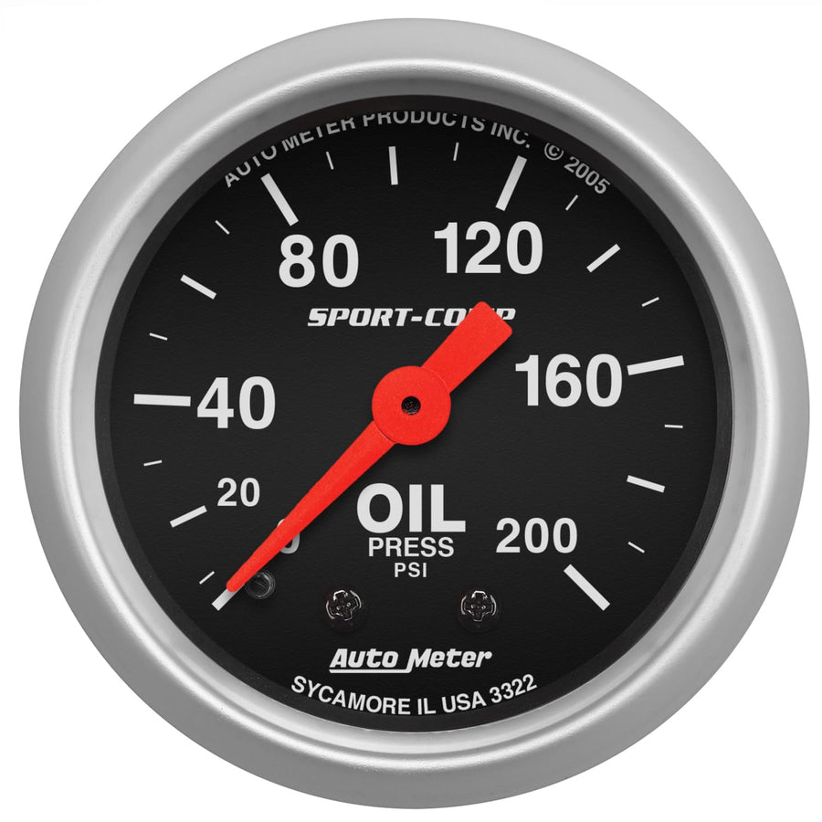 Auto Meter Sport-Comp Mechanical Oil Pressure Gauge, 2.3125 in. 3322