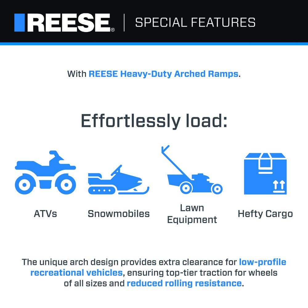 Heavy Duty Reese Loading Ramp, 12 Inch x 90 Inch, 3,000 lbs. Capacity, Pair