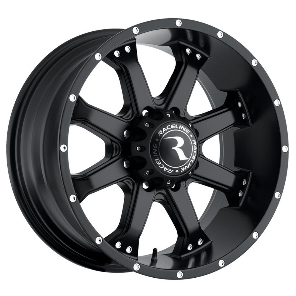 Assault Raceline Wheels Black Wheel with Matte (18 x 18. inches /8 x 165 mm, 0 mm Offset)