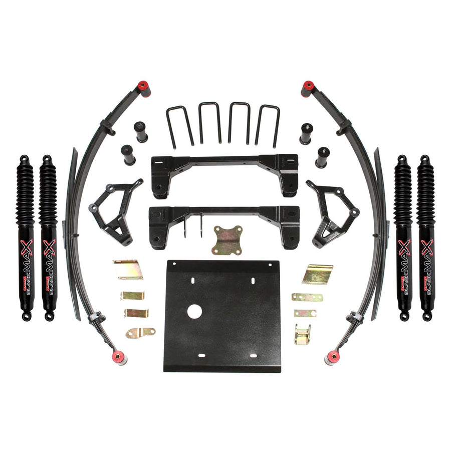 Skyjacker Suspension Lift Kit T432RKS-B w/Shock Black MAX Shocks 4 in. Lift 3.25 in. Wide Rear U-Bolts Red