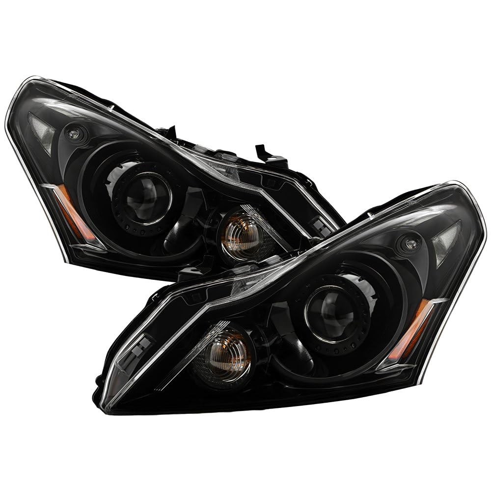 Infiniti G25/G37 10-15 Spyder (OE) Headlights - Low Beam-D2S(Included) ; High Beam-D2S(Included) ; Signal-7444NA(Included) -OE Black Set 4Dr Sedan
