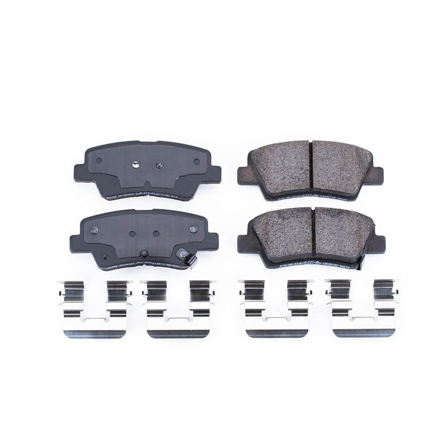 Power Stop Front Brake Kit For Hyundai Elantra GT 2013-20 |Kona 2022-23 |Kona Electric 2019-23 |Sonata 2015 |Veloster 2012-15 - Brake Pads Ceramic With Installation Hardware, 17-1594