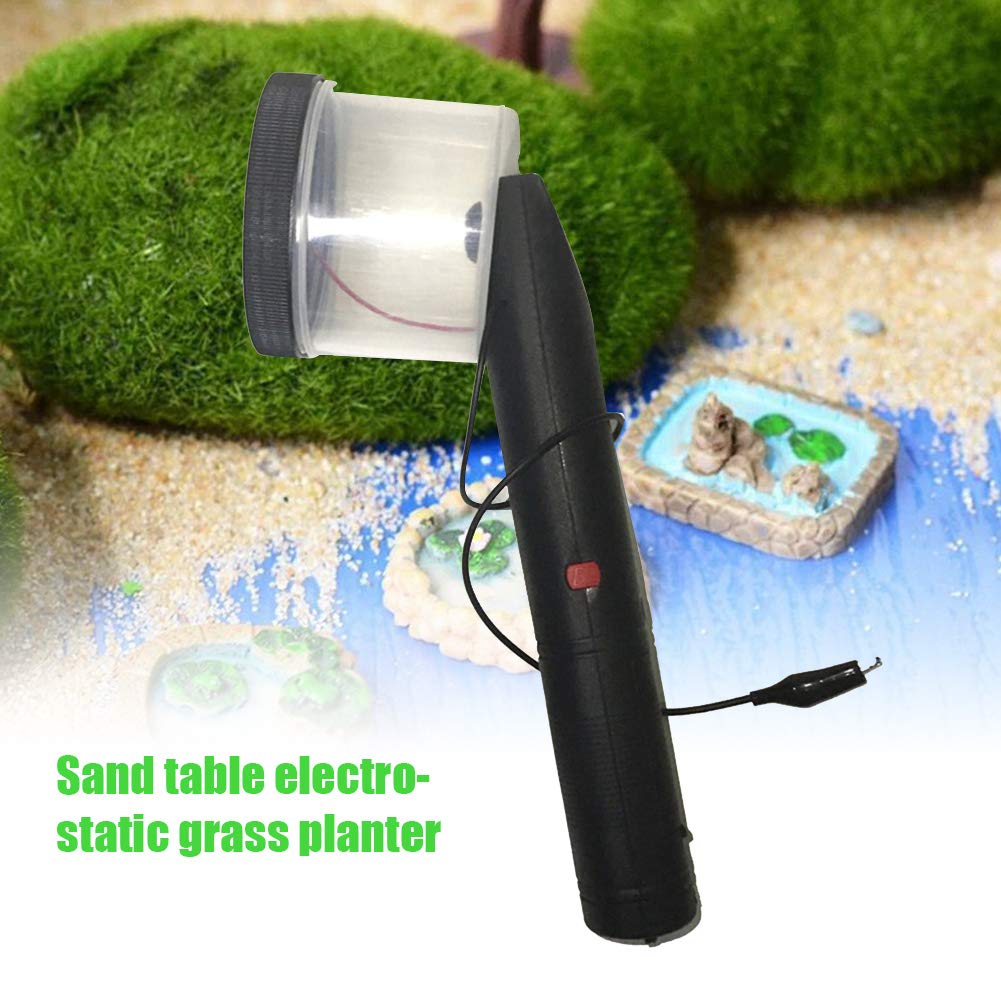 beiyoule Mini Static Grass Flocking Applicator Portable Electrostatic Flocking Machine with Antiskid Handle for DIY Scenic Modelling Sand Table - 320 x 120 x 120mm